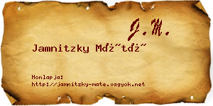 Jamnitzky Máté névjegykártya