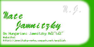 mate jamnitzky business card